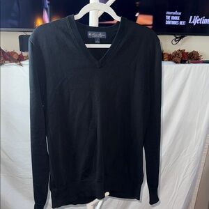 Brooks Brothers Black V-Neck Sweater